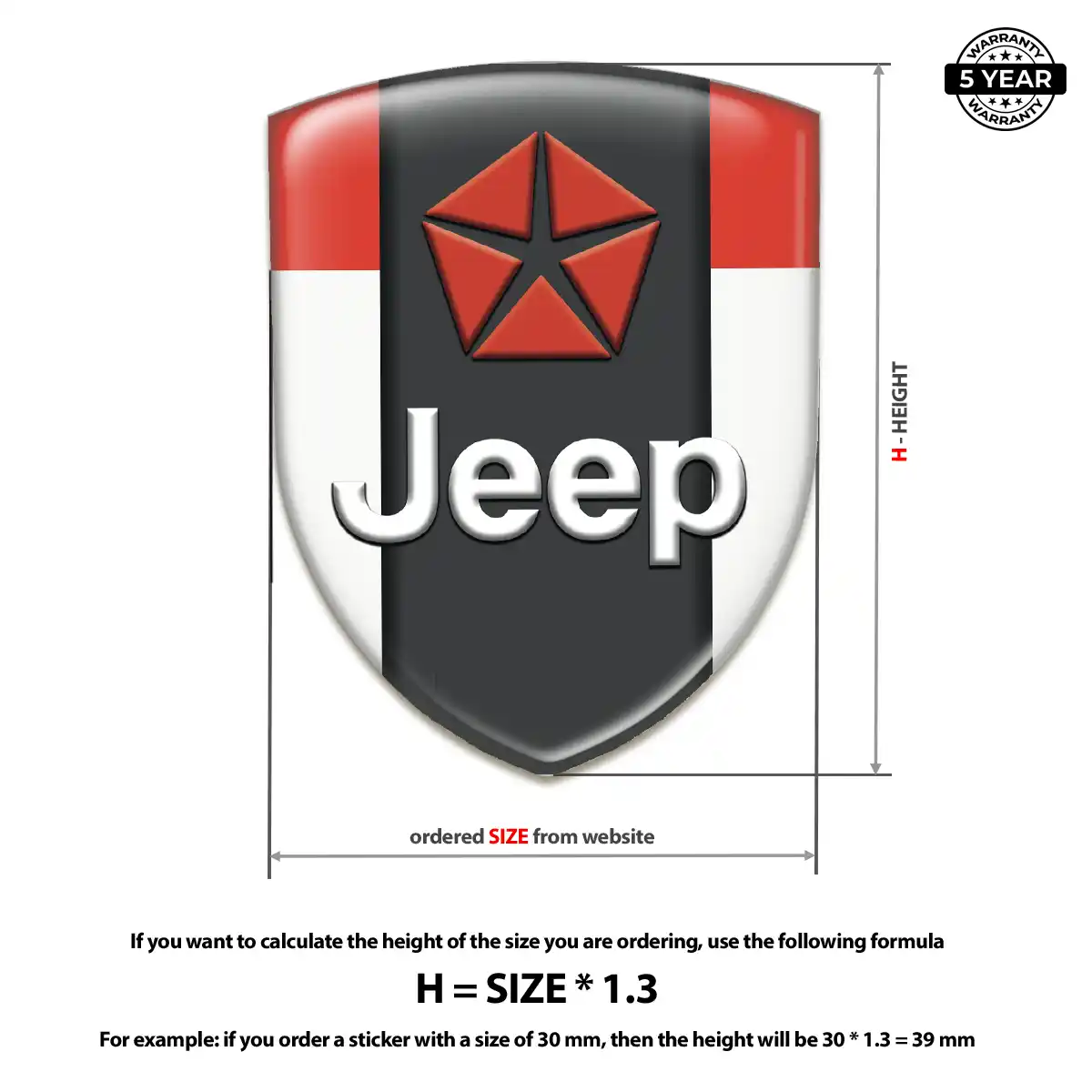 Jeep Emblem Domed Badge Cabin Style