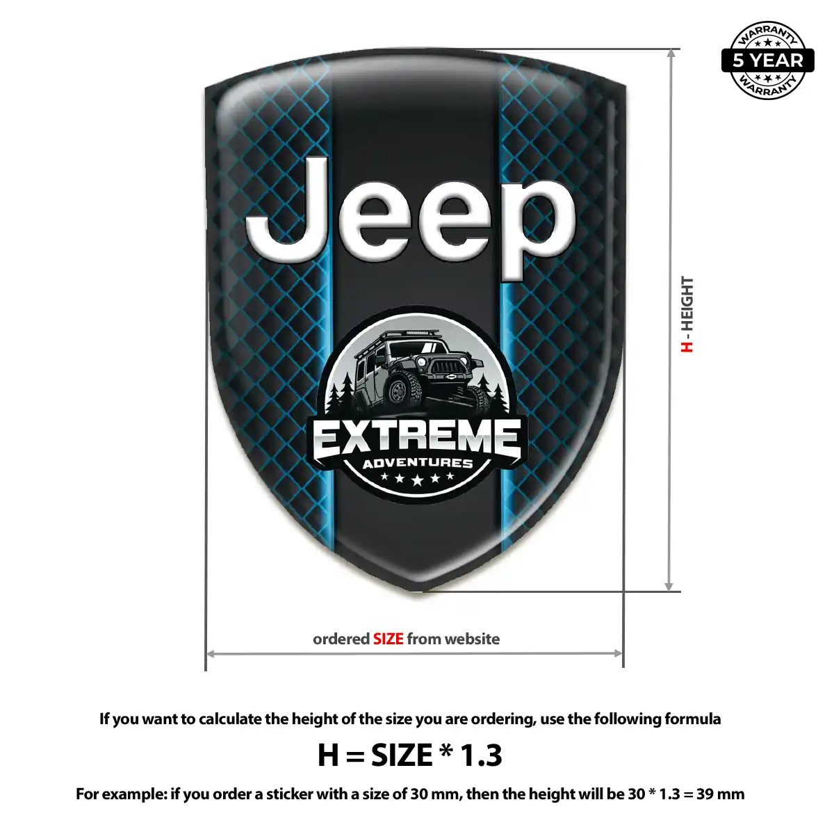 Jeep Emblem Domed Badge Deluxe Edition