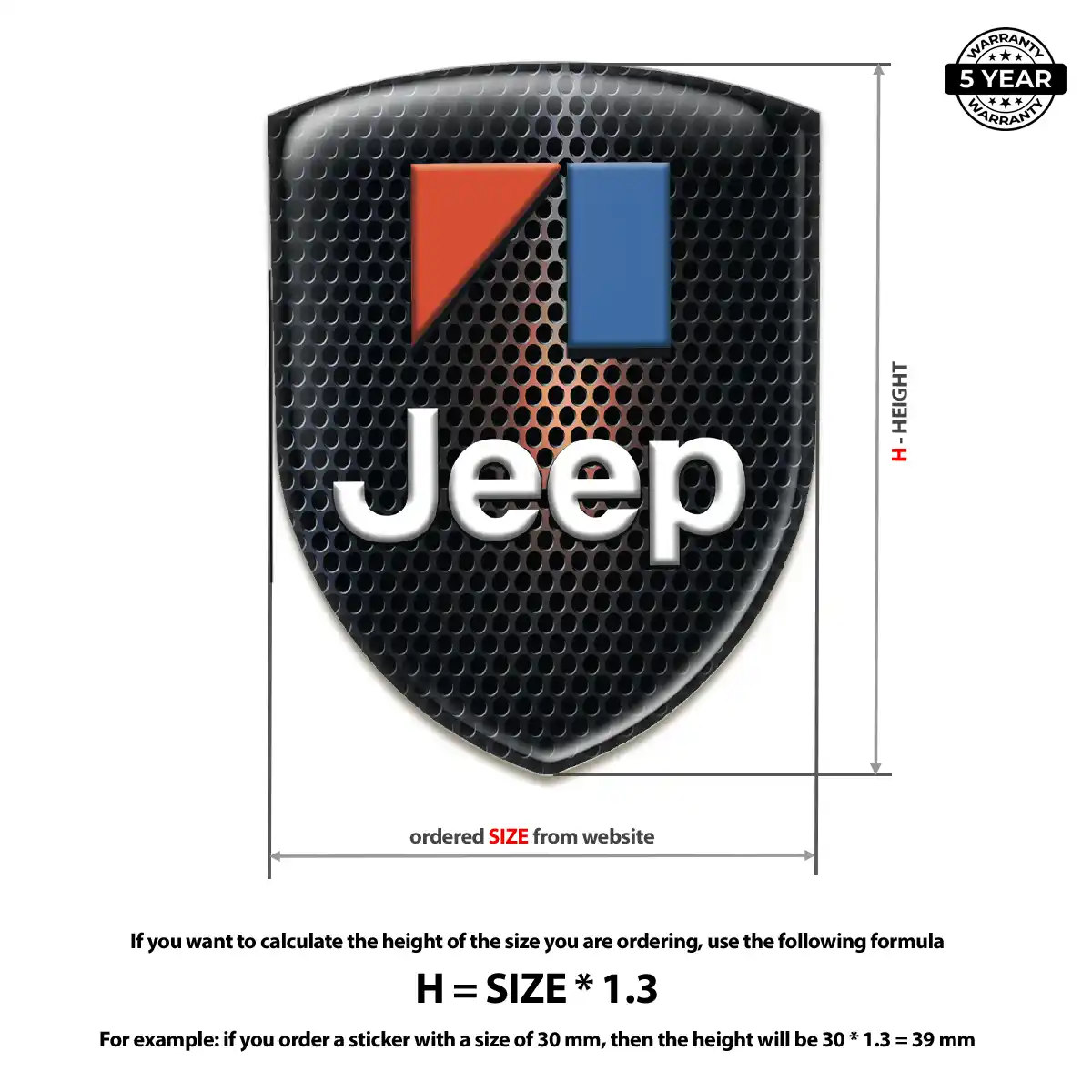 Jeep Emblem Domed Badge Elite Finish