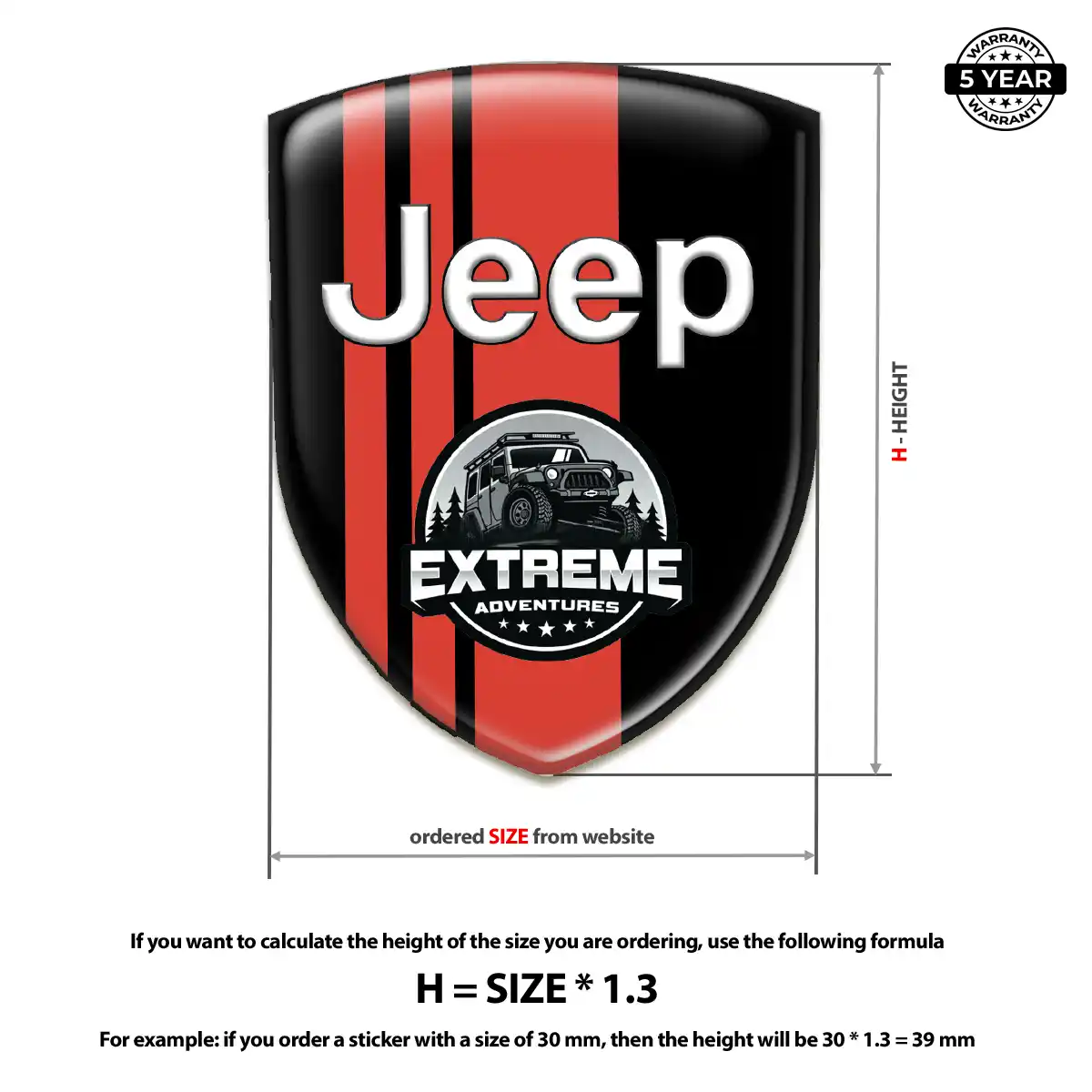 Jeep Emblem Domed Badge Exterior Luxe