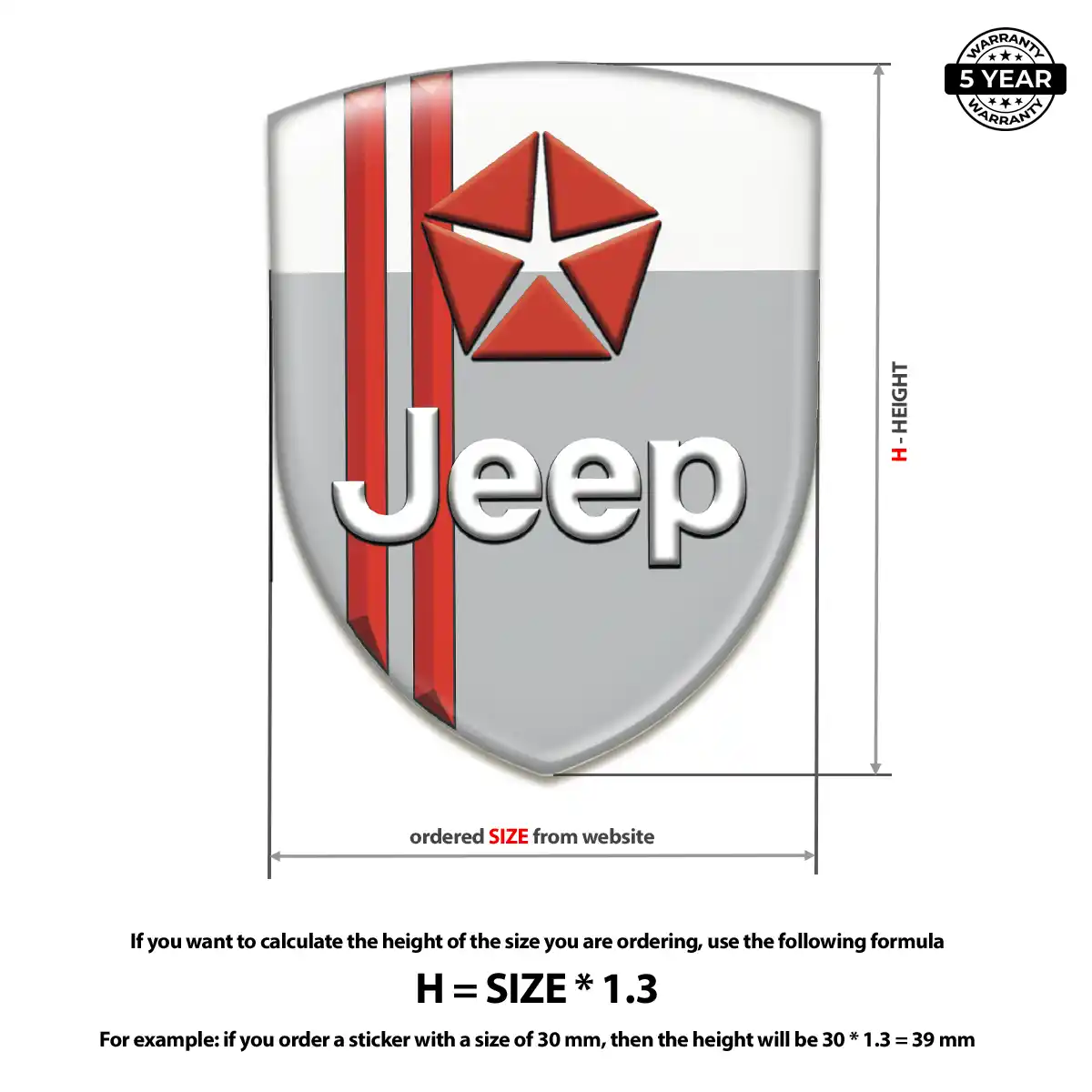 Jeep Emblem Domed Badge Opulent Line