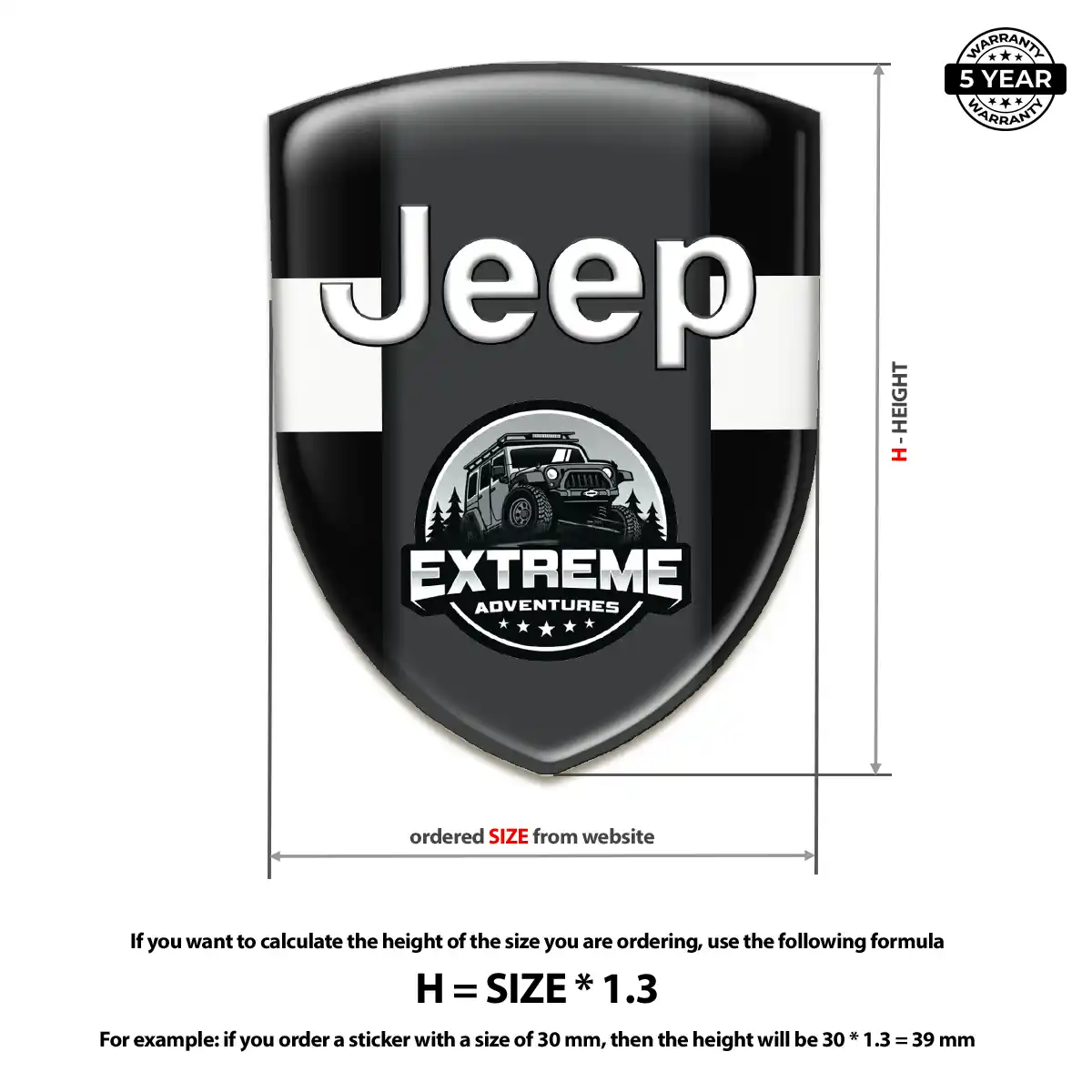 Jeep Emblem Domed Badge Outer Style