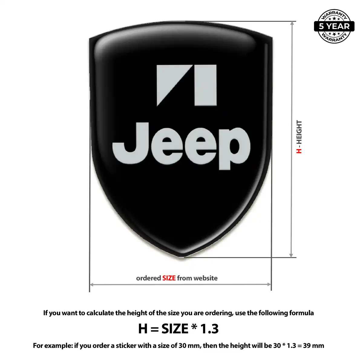 Jeep Emblem Domed Badge Premium Dome
