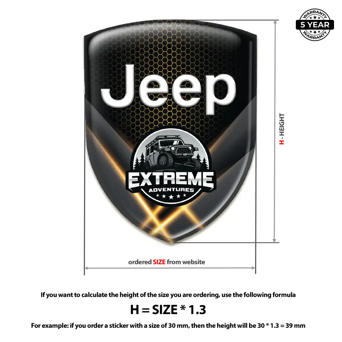 Jeep Emblem Domed Badge Prime Quality