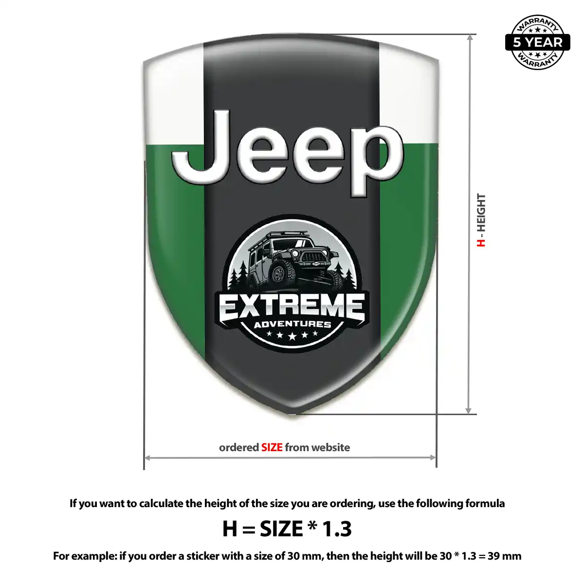 Jeep Emblem Domed Badge Resin Elite