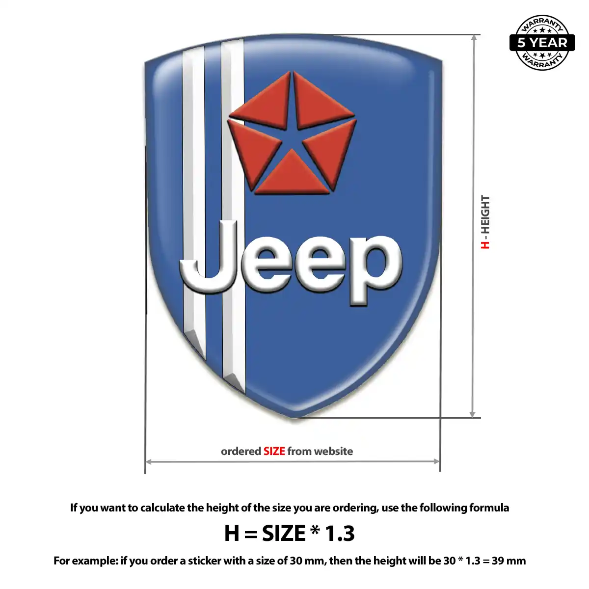 Jeep Emblem Domed Badge Resin Luxe