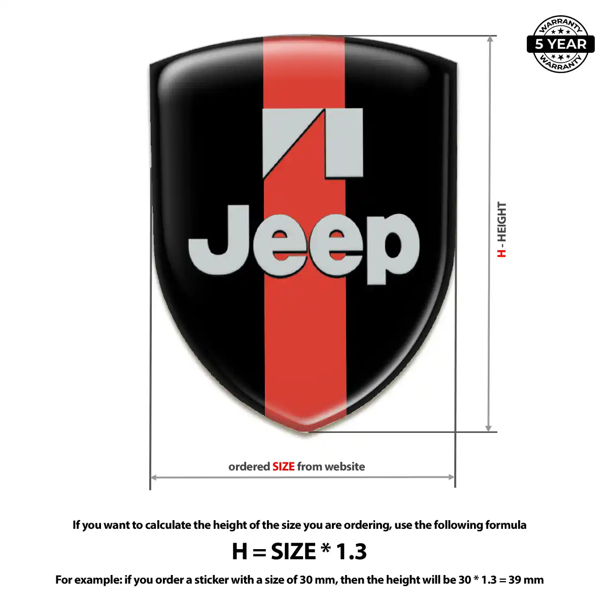 Jeep Emblem Domed Badge Signature Grade