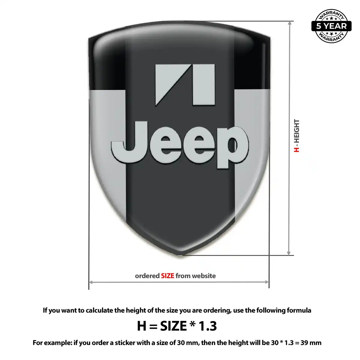 Jeep Emblem Logo Badge Resin Luxe