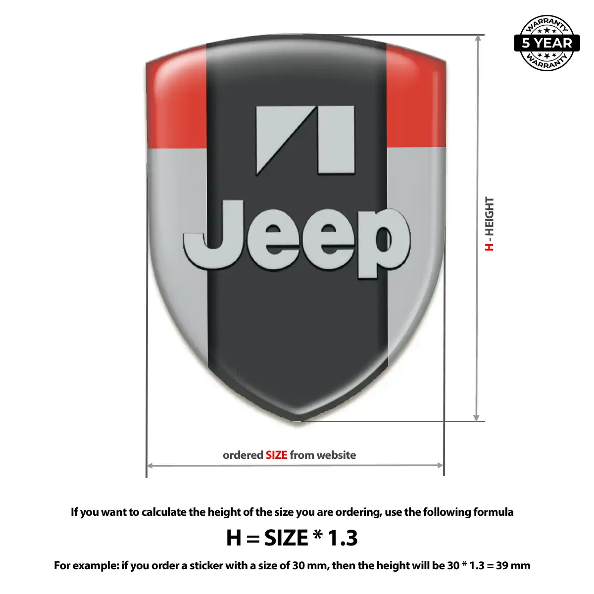 Jeep Emblem Shield Premium Dome