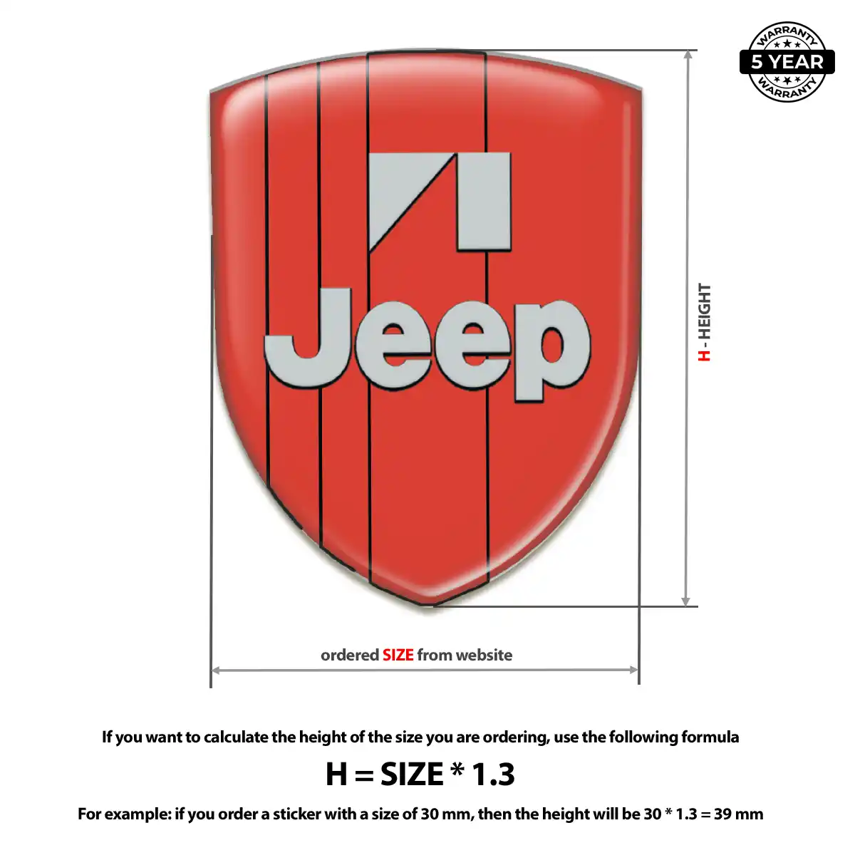 Jeep Epoxy Domed Sticker Cabin Style