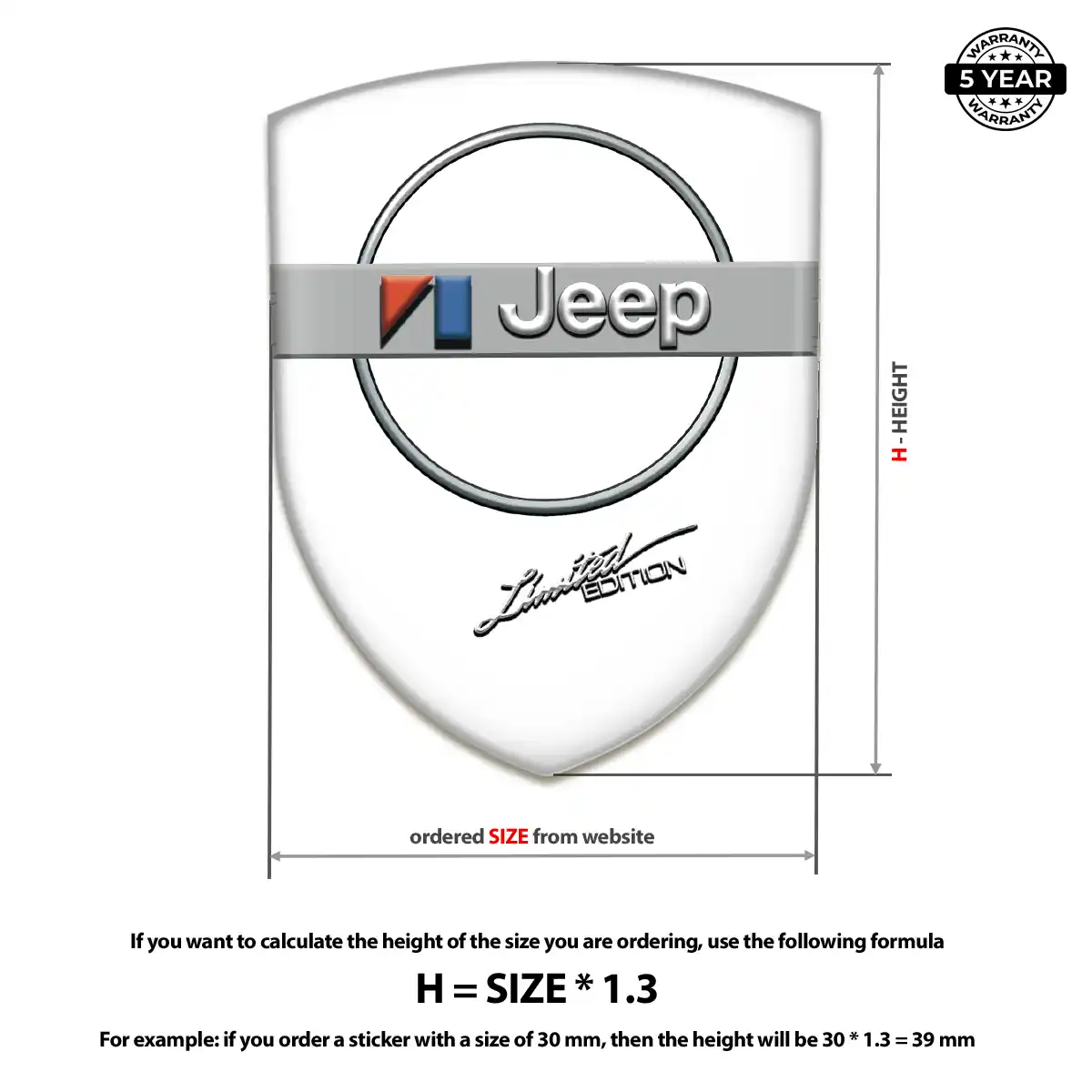 Jeep Epoxy Domed Sticker Deluxe Edition