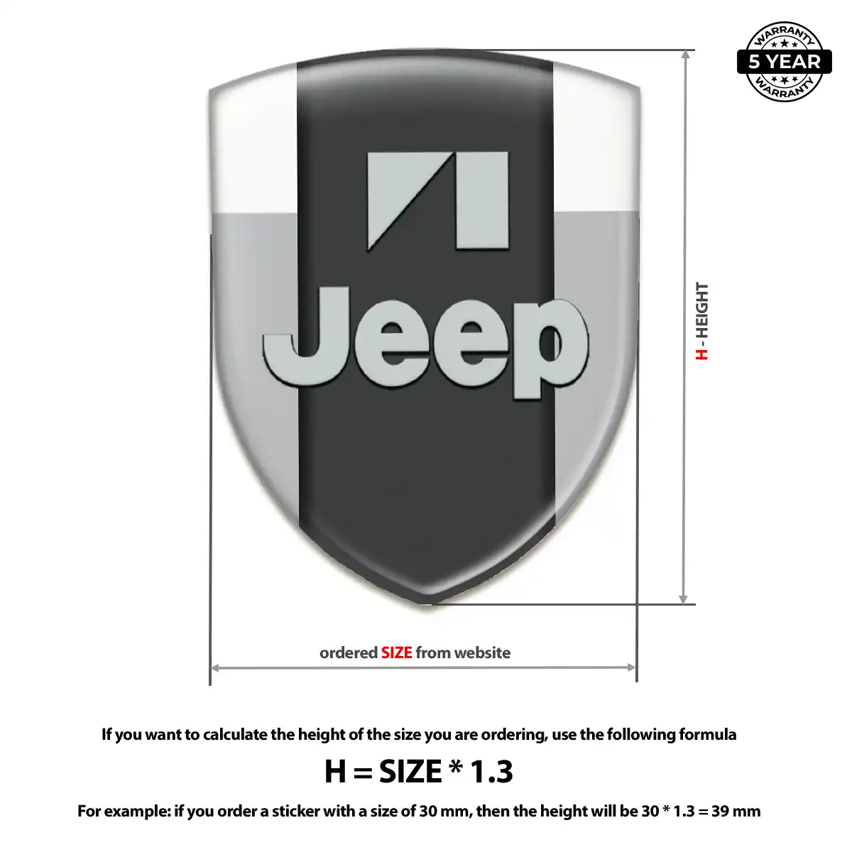 Jeep Epoxy Domed Sticker Elite Finish