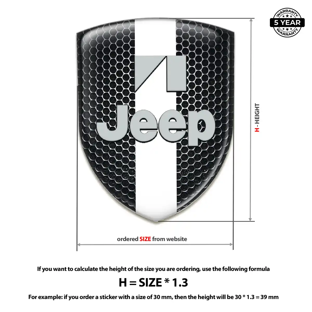 Jeep Epoxy Domed Sticker Exterior Luxe