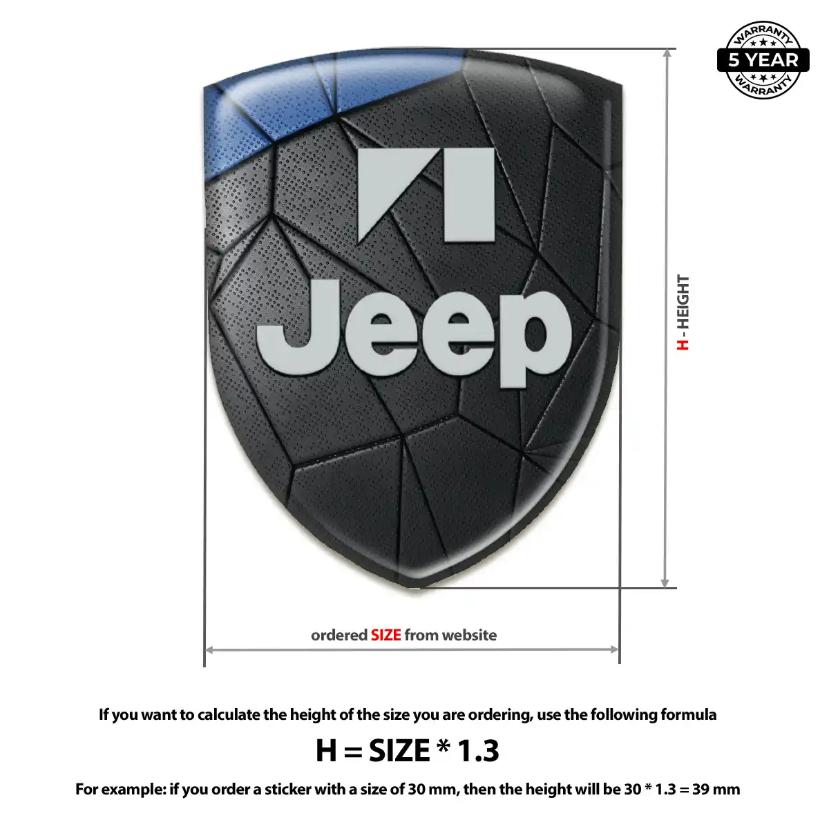 Jeep Epoxy Domed Sticker Noble Edition