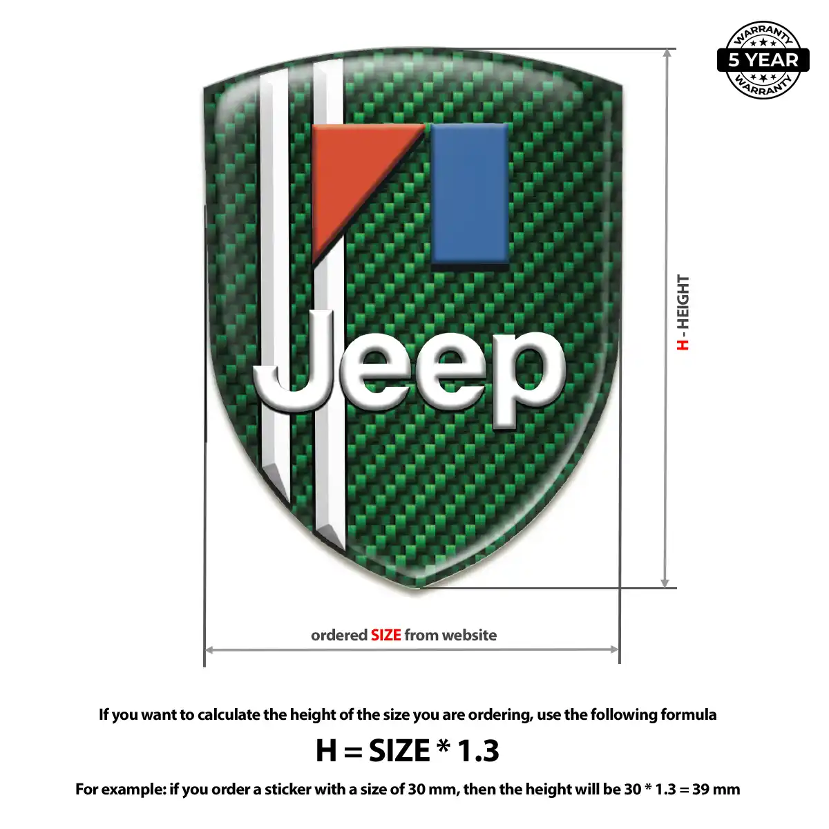 Jeep Epoxy Domed Sticker Outer Style