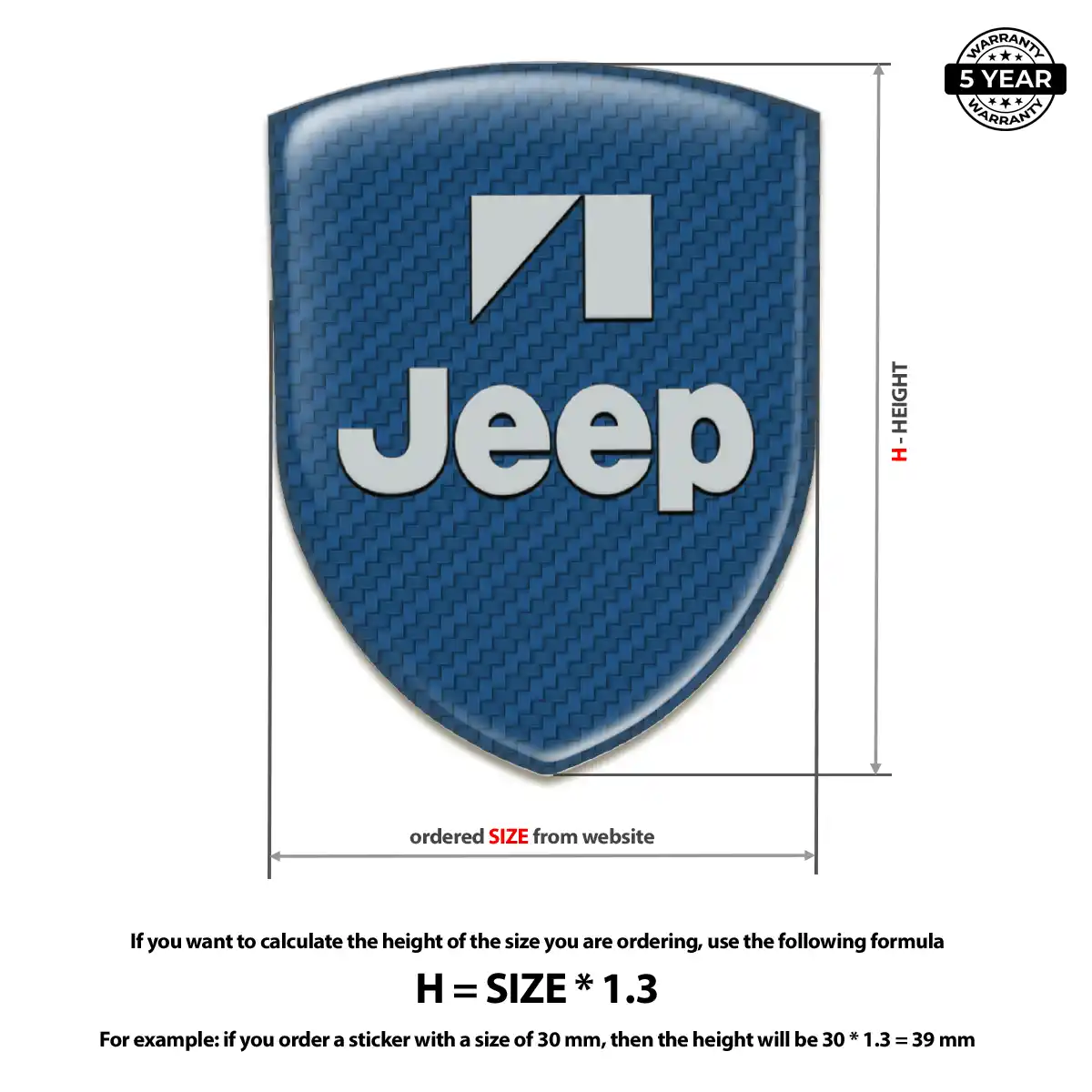 Jeep Epoxy Domed Sticker Premium Dome