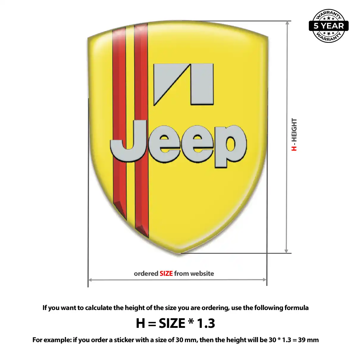 Jeep Epoxy Domed Sticker Prestige Line