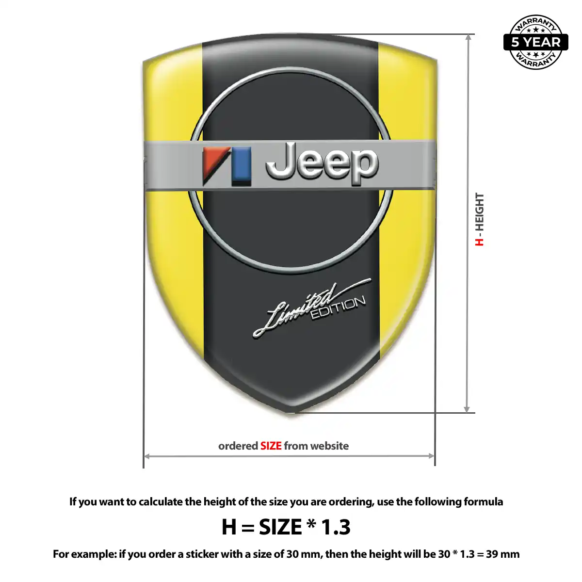 Jeep Epoxy Domed Sticker Prime Quality