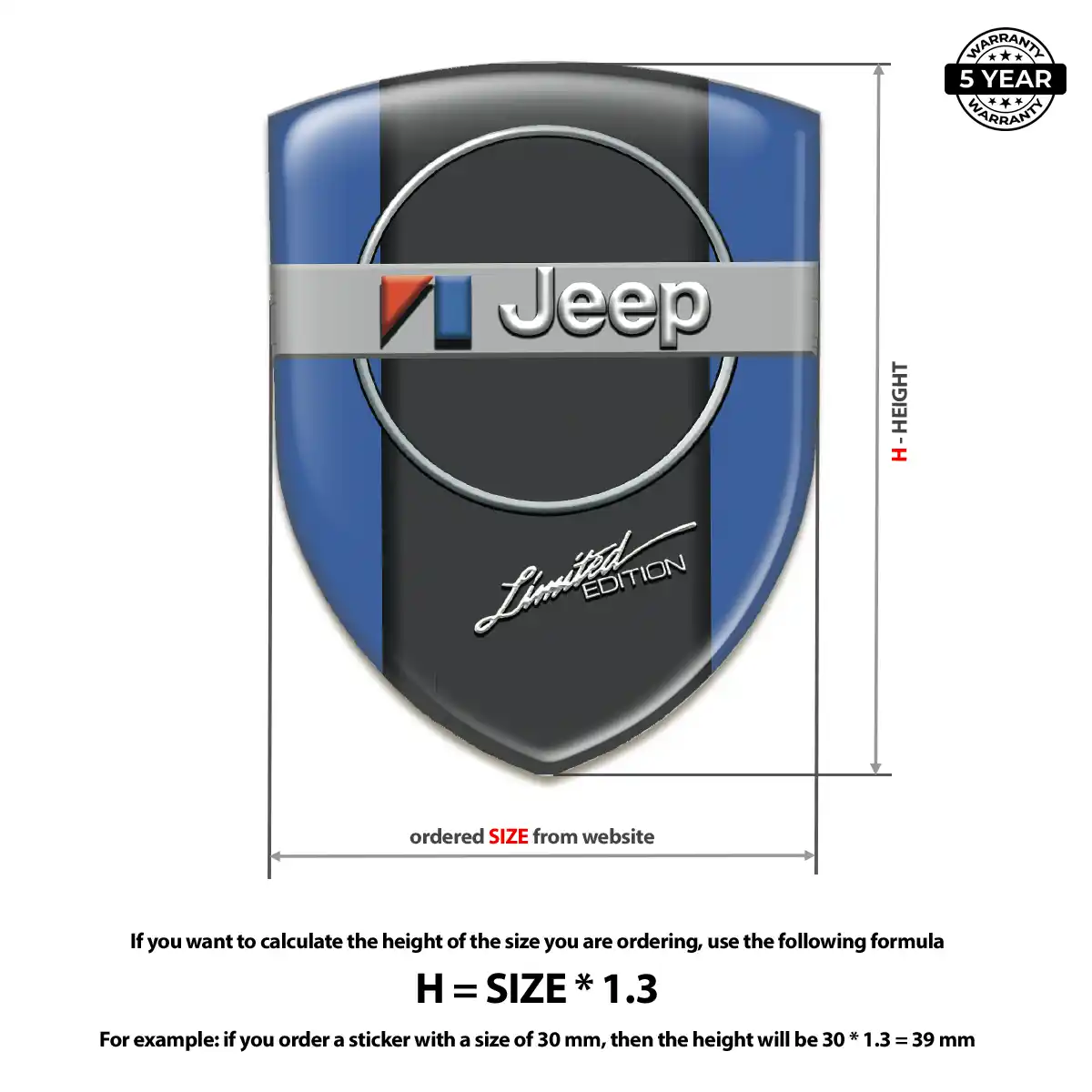 Jeep Epoxy Domed Sticker Refined Design