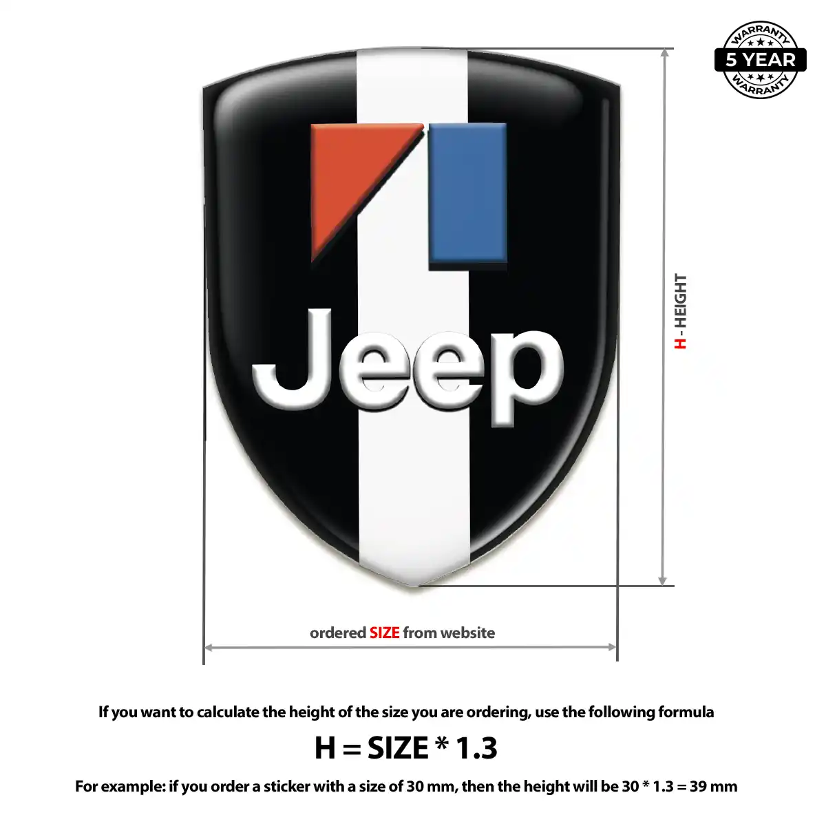 Jeep Epoxy Domed Sticker Resin Elite