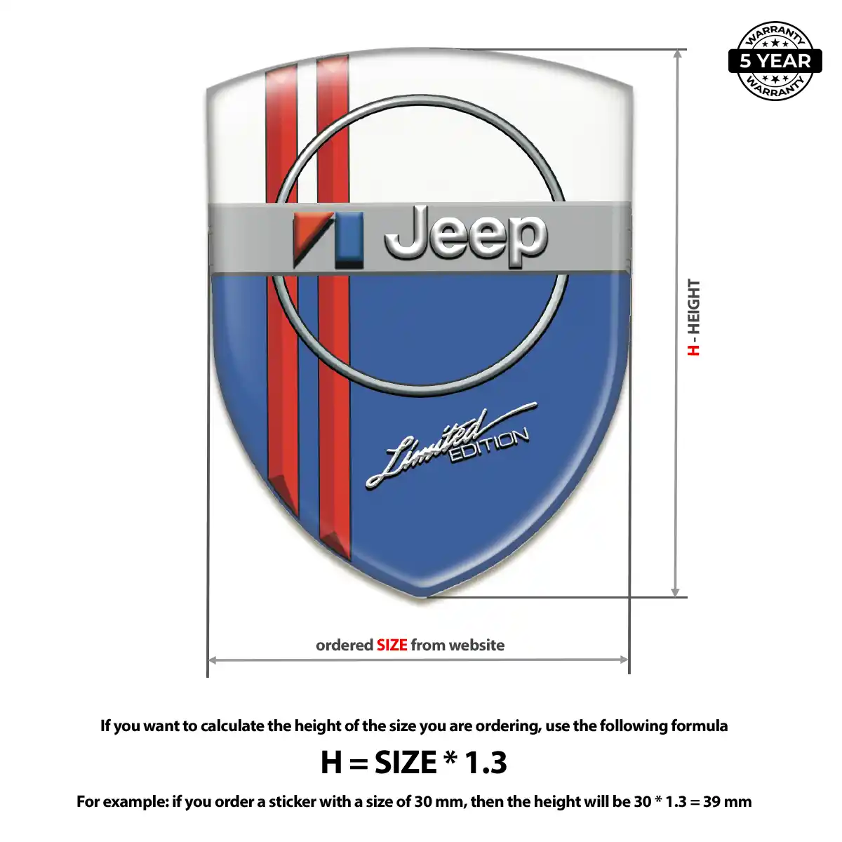 Jeep Epoxy Domed Sticker Resin Luxe