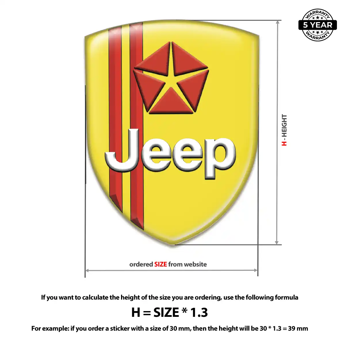 Jeep Epoxy Domed Sticker Signature Grade