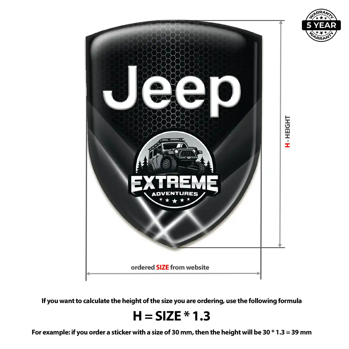 Jeep Epoxy Domed Sticker Superior Craft