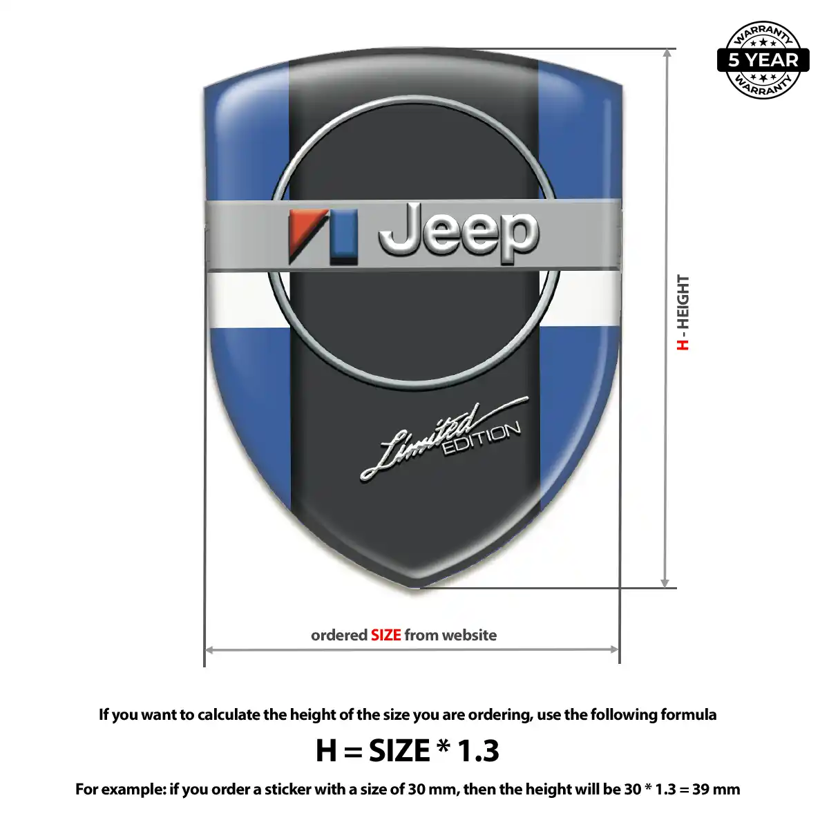 Jeep Gel Badge Sticker Elite Finish