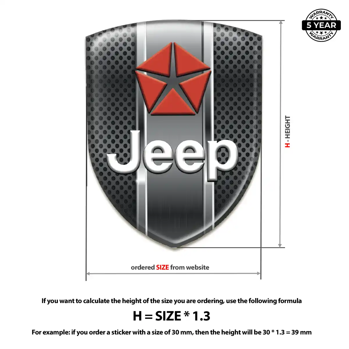 Jeep Gel Badge Sticker Interior Elegance