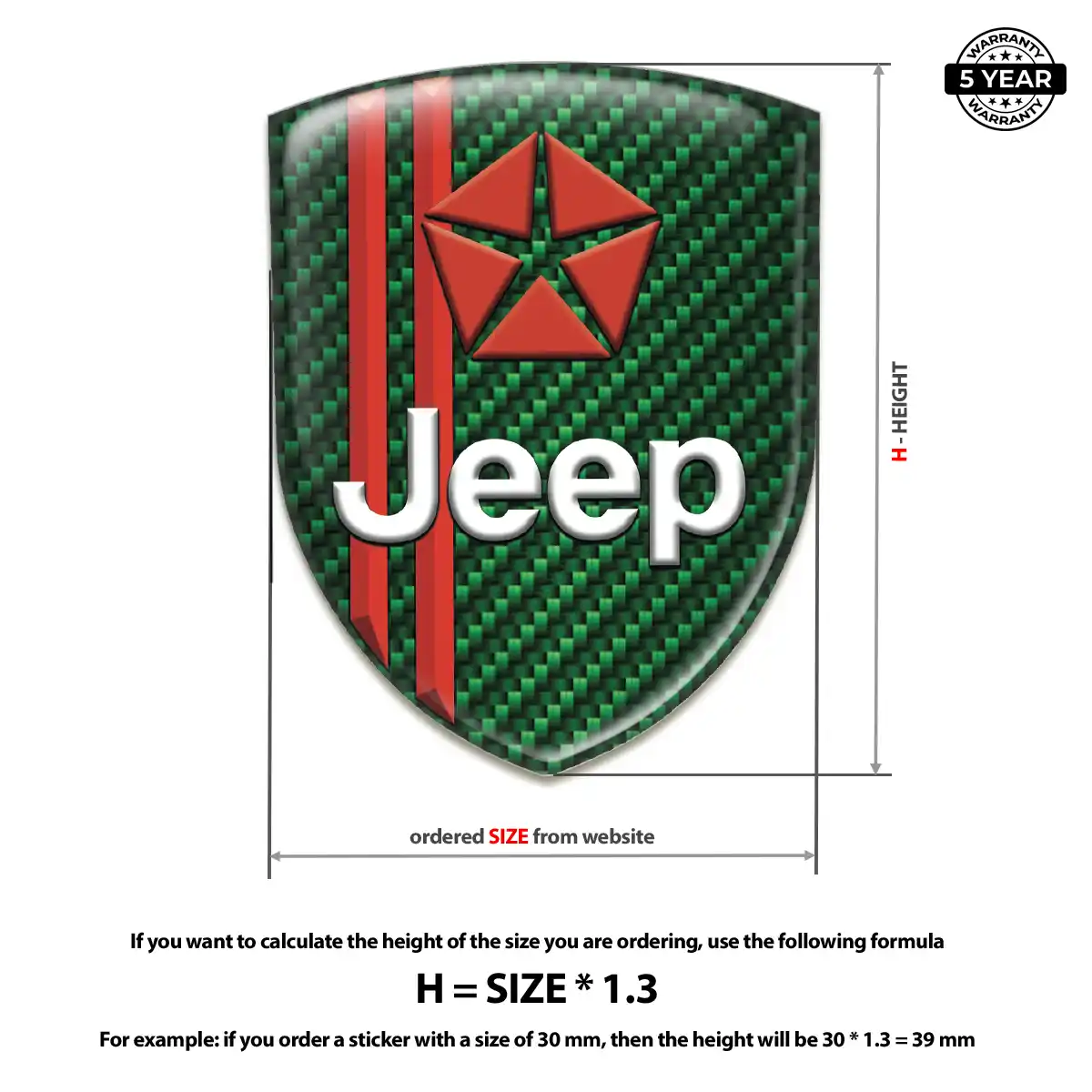 Jeep Gel Badge Sticker Interior Luxe
