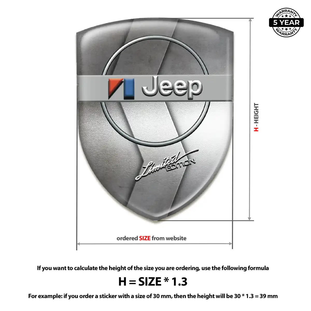 Jeep Gel Badge Sticker Noble Edition
