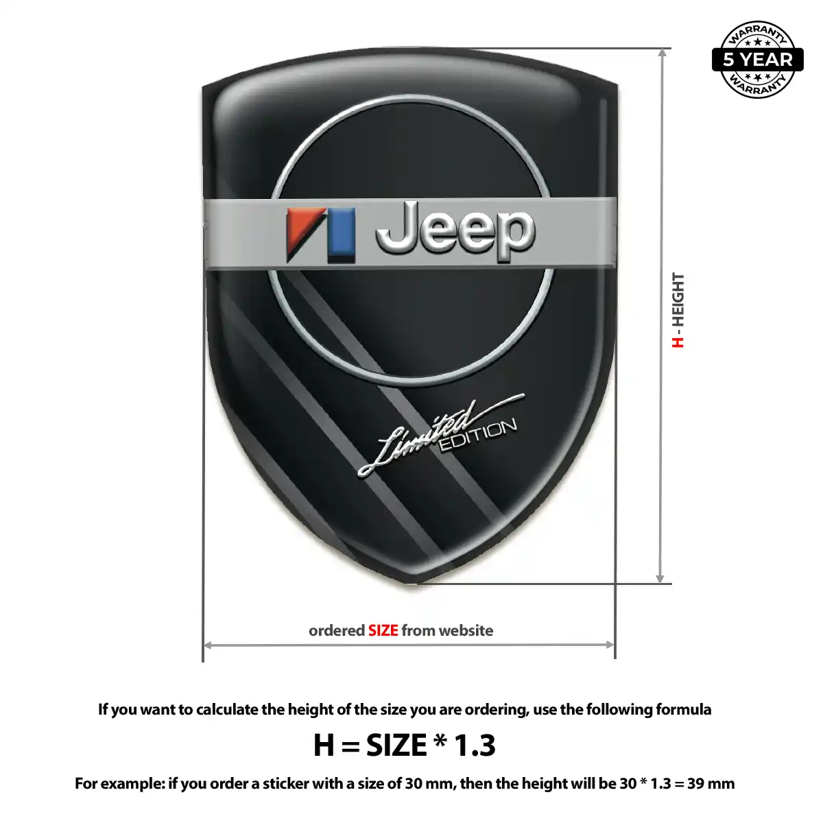 Jeep Gel Badge Sticker Premium Dome