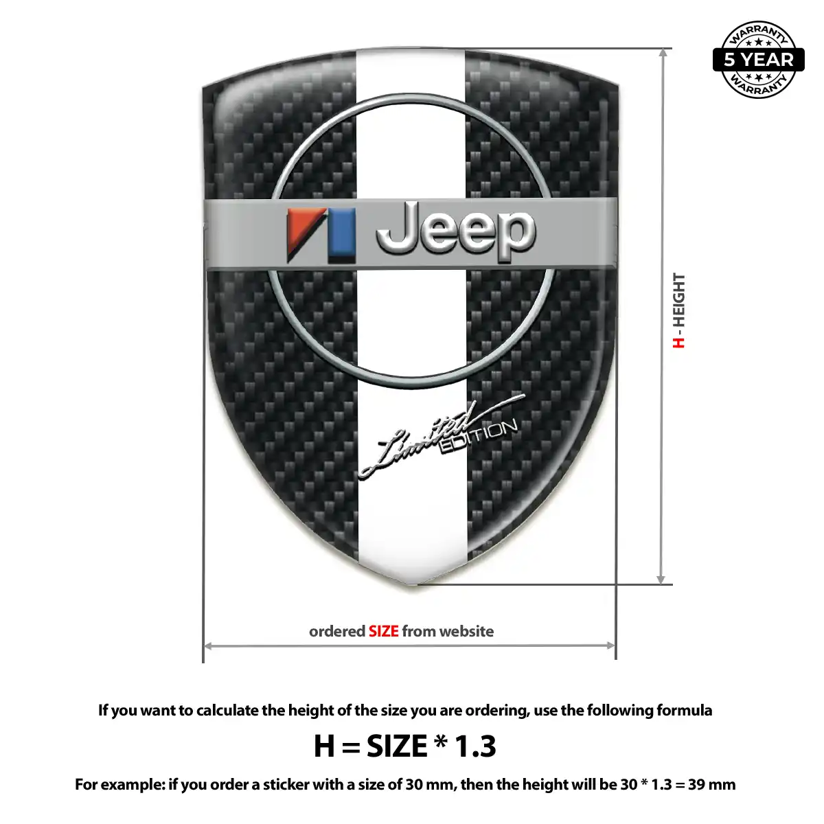 Jeep Gel Badge Sticker Resin Luxe