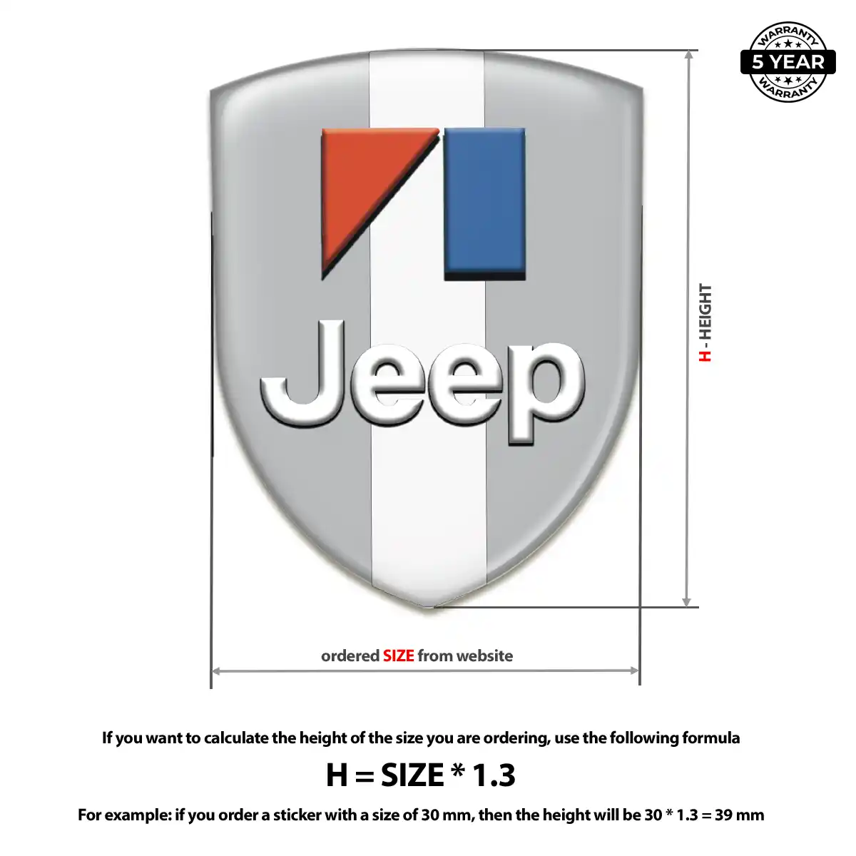 Jeep Gel Emblem Sticker Deluxe Edition
