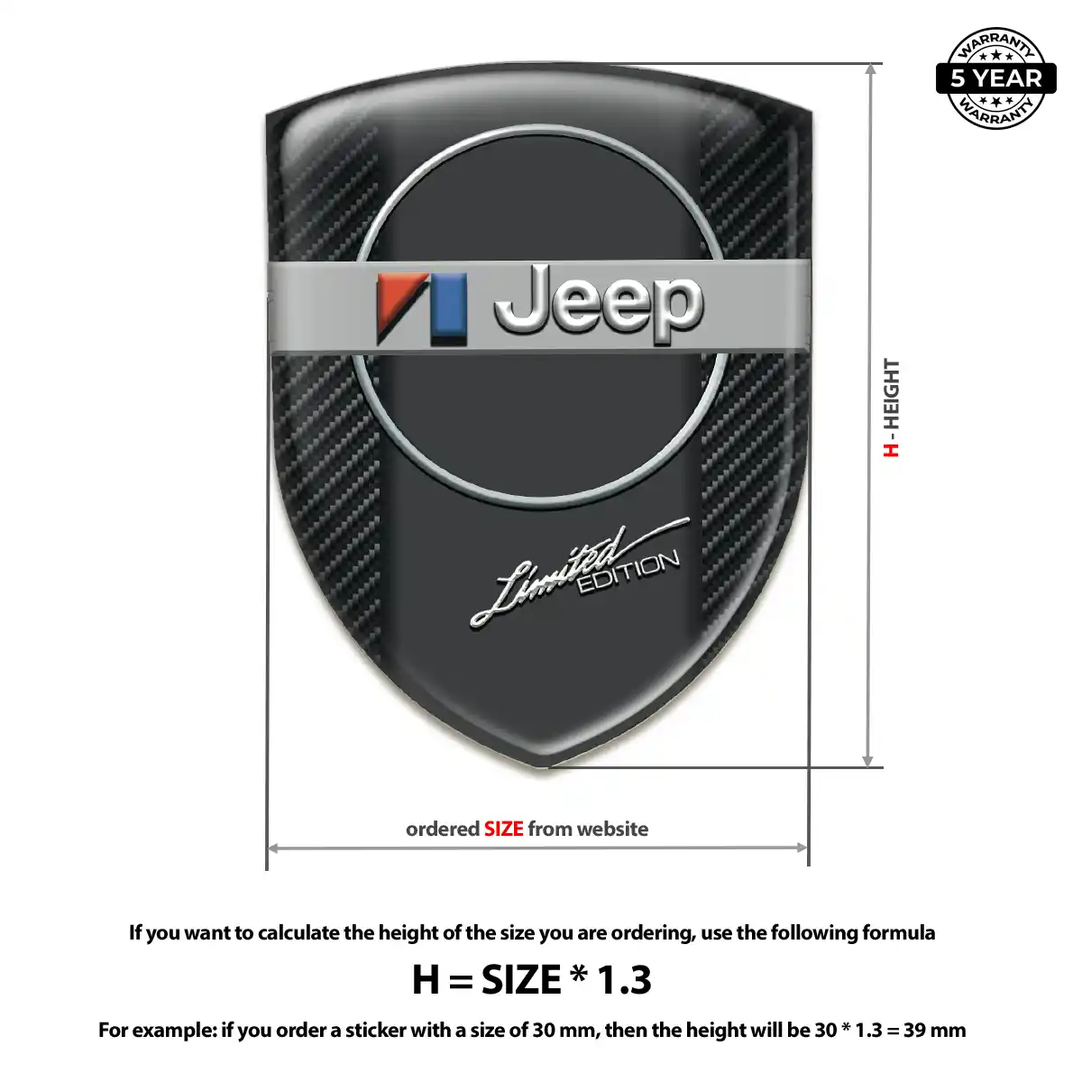 Jeep Gel Emblem Sticker Elite Edition