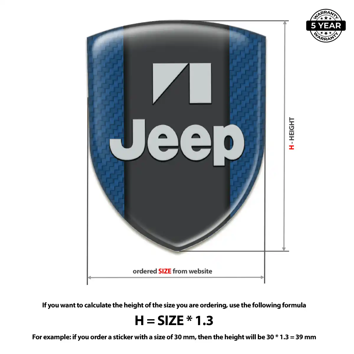 Jeep Gel Emblem Sticker Elite Finish
