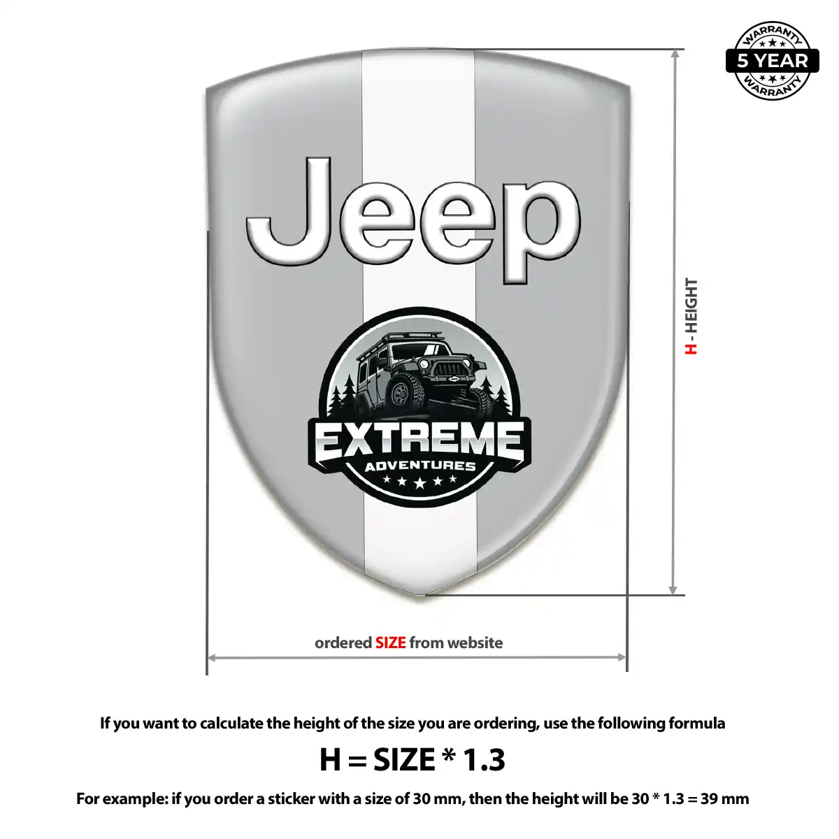 Jeep Gel Emblem Sticker Exclusive Series