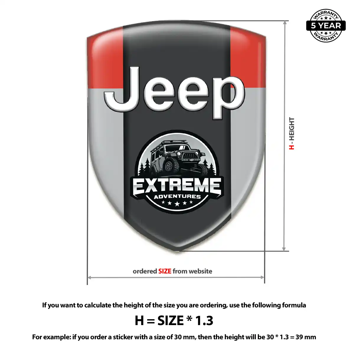 Jeep Gel Emblem Sticker Interior Elegance