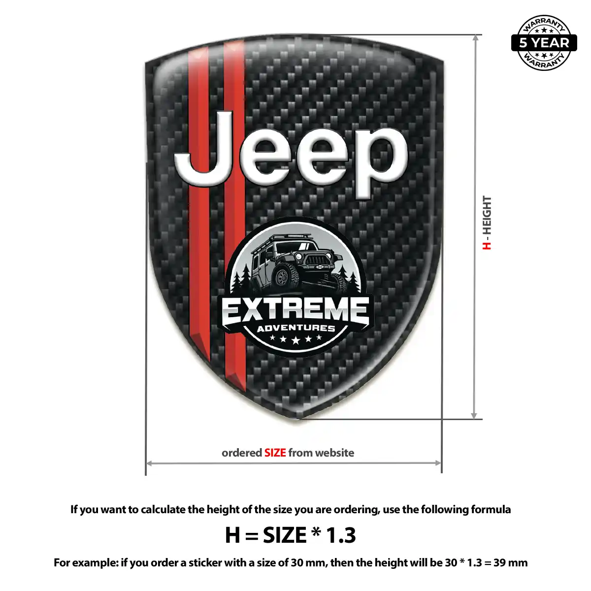 Jeep Gel Emblem Sticker Interior Luxe