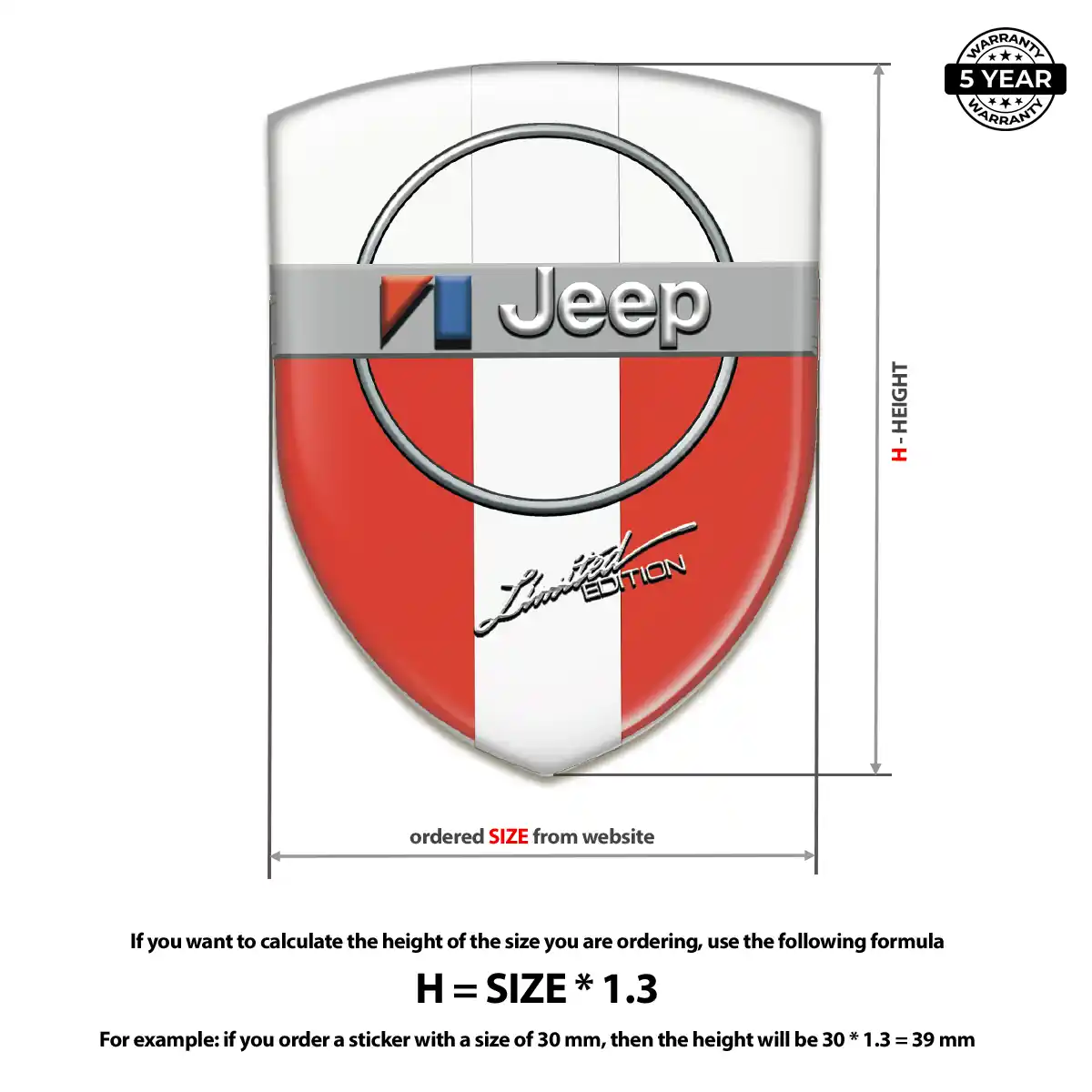 Jeep Gel Emblem Sticker Opulent Line