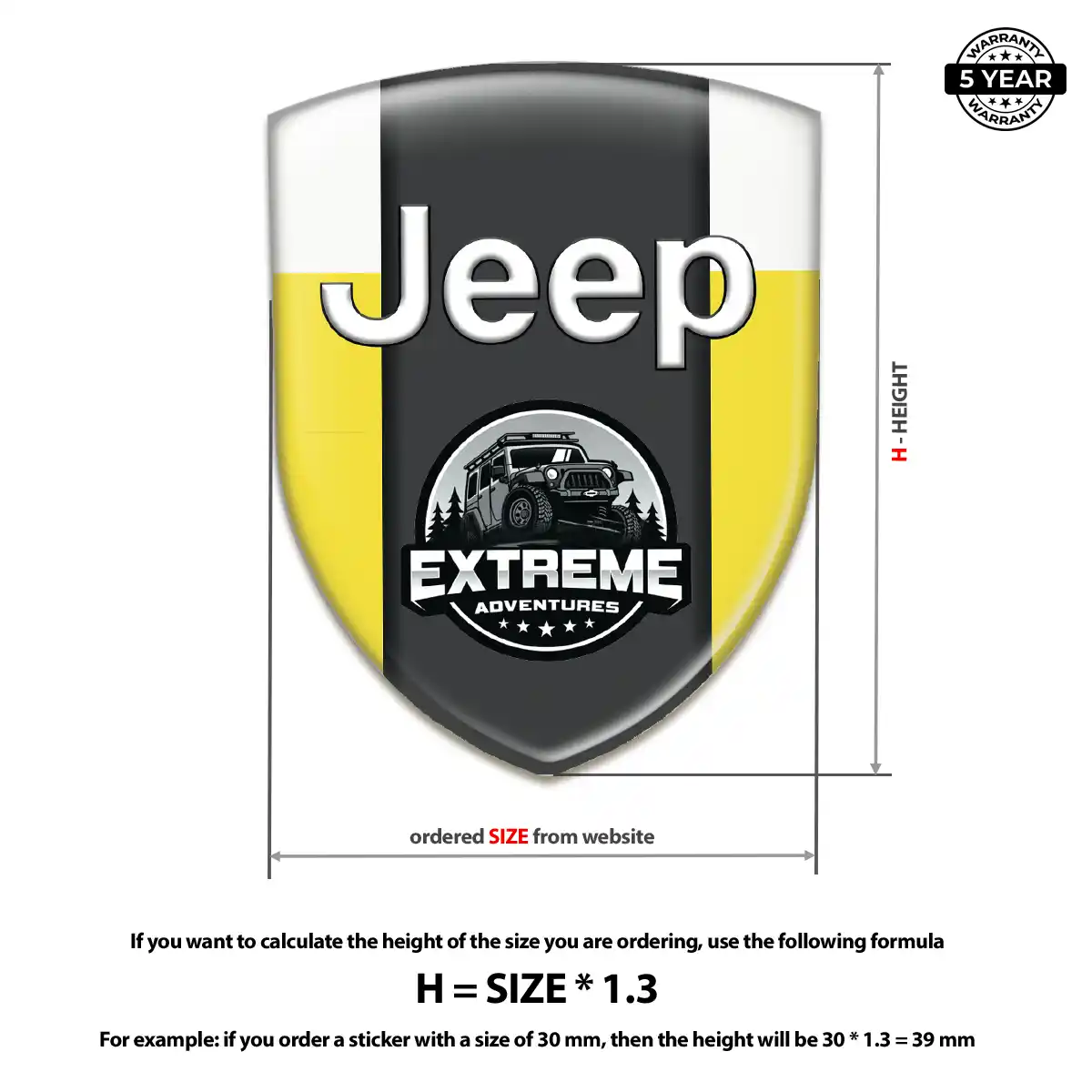 Jeep Gel Emblem Sticker Premium Dome