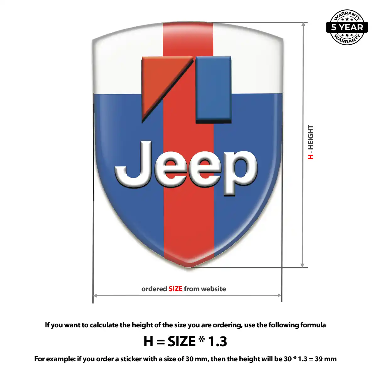 Jeep Gel Emblem Sticker Prestige Line