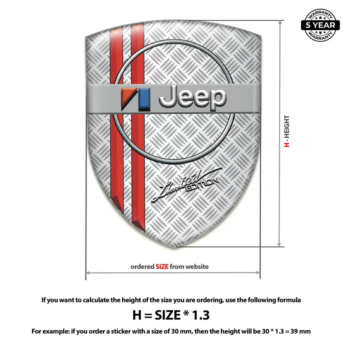 Jeep Gel Emblem Sticker Prime Quality