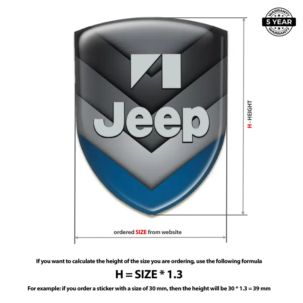 Jeep Gel Emblem Sticker Resin Elite
