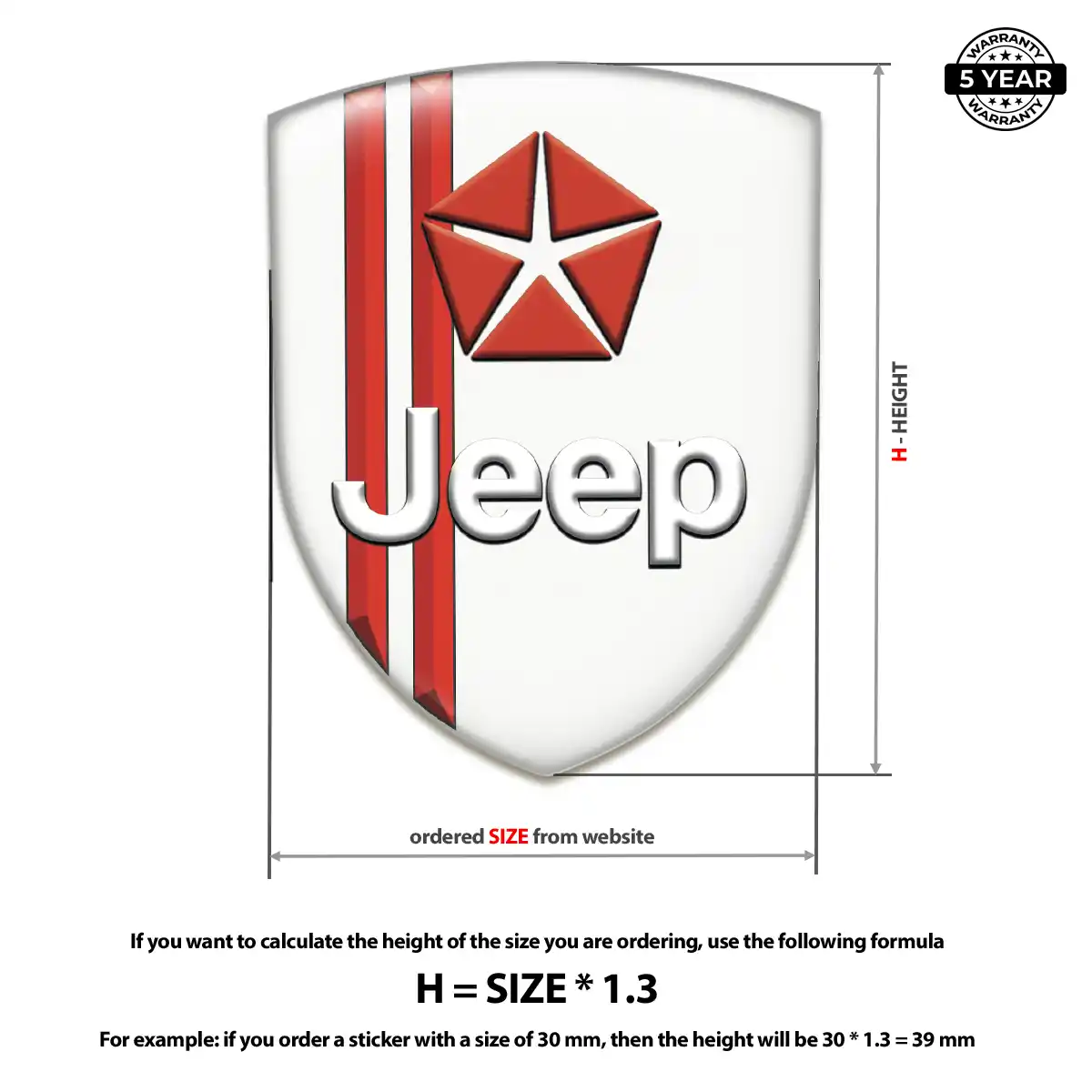 Jeep Gel Emblem Sticker Signature Grade