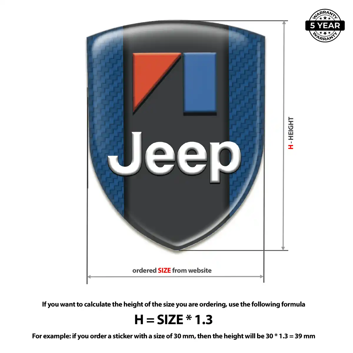 Jeep Logo Emblem Resin Luxe