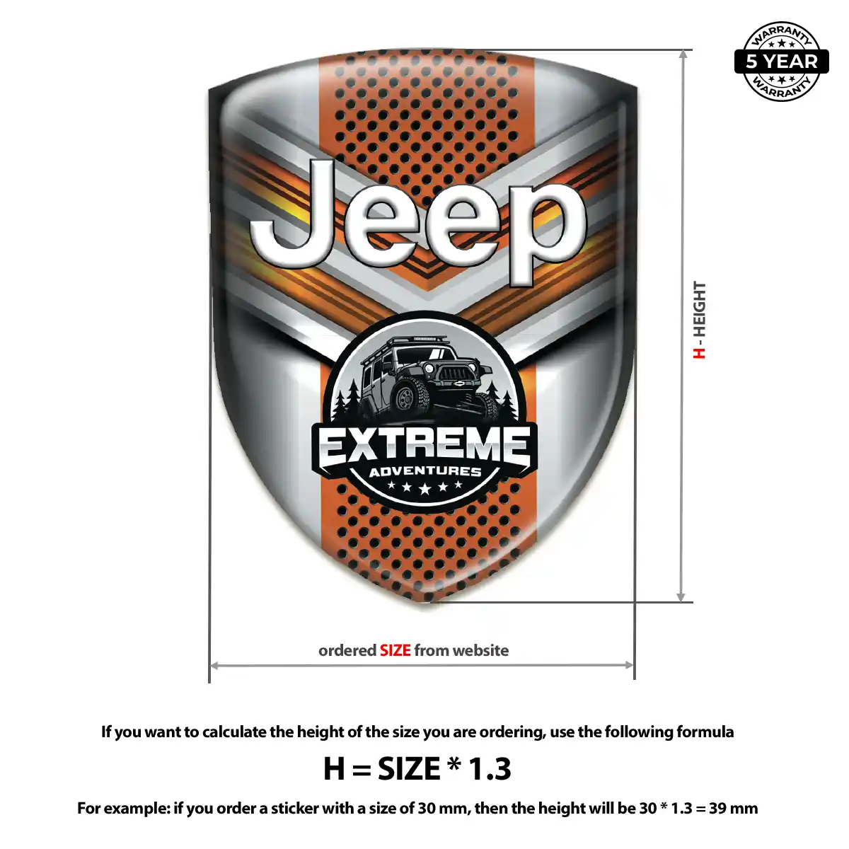 Jeep Logo Sticker Resin Elite