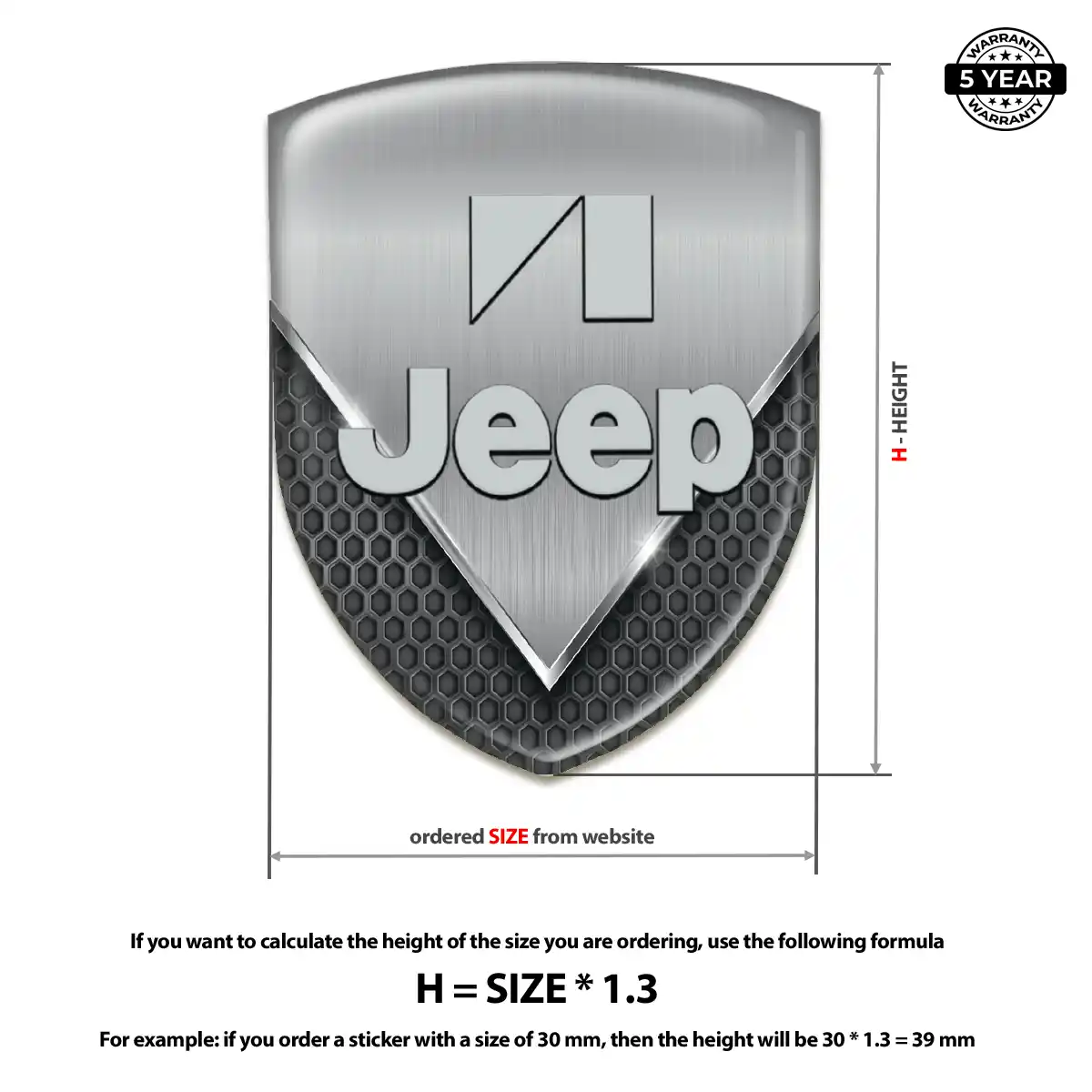 Jeep Polyurethane Domed Sticker Deluxe Edition
