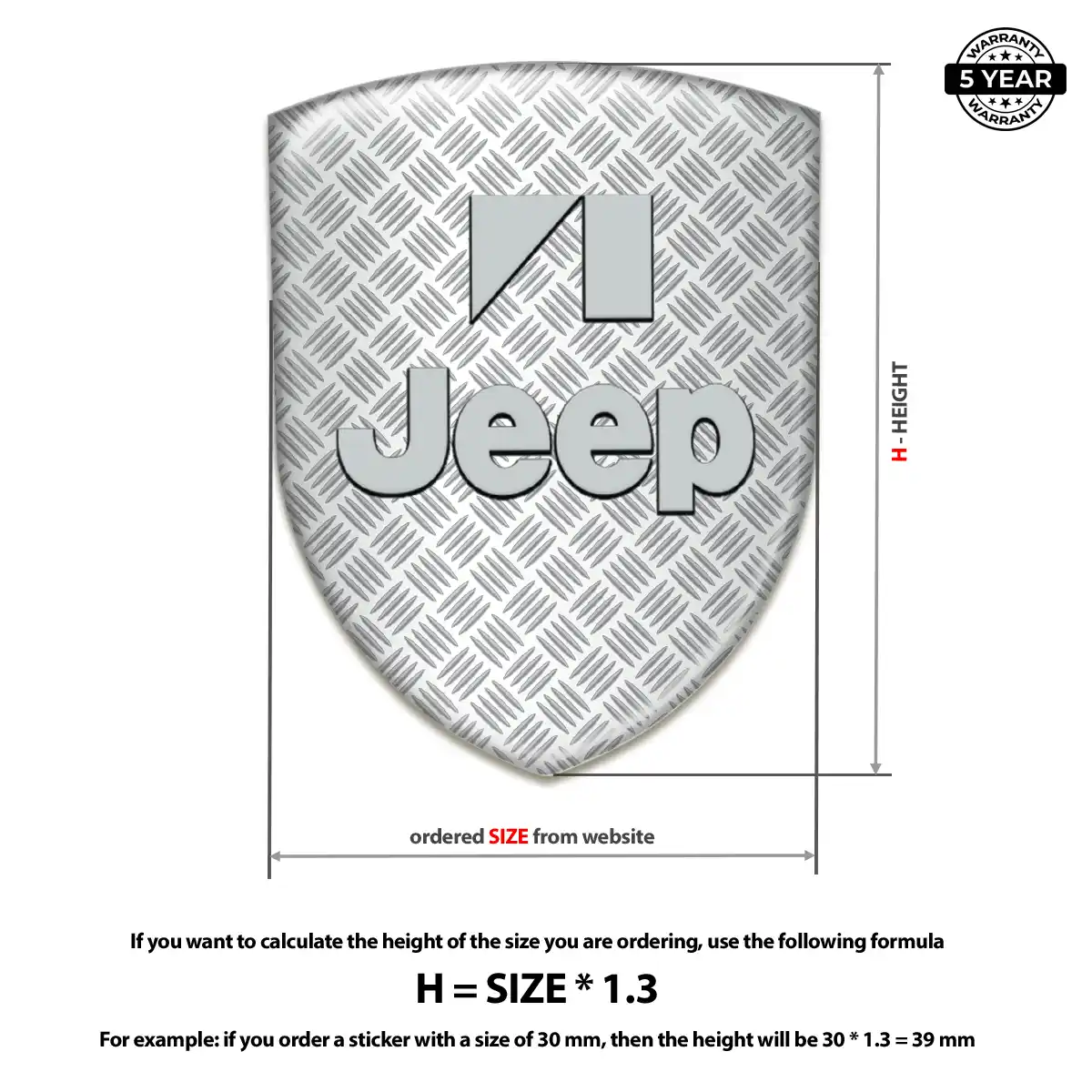 Jeep Polyurethane Domed Sticker Elite Edition