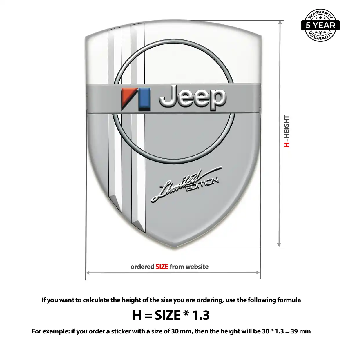 Jeep Polyurethane Domed Sticker Exclusive Series